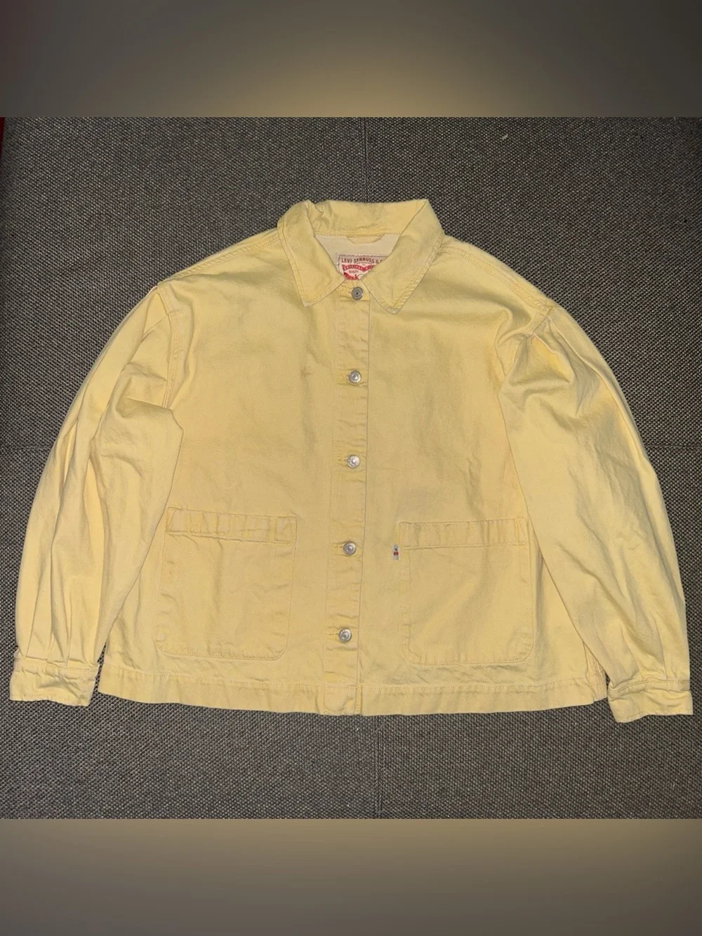Rare Levi’s ESTHER MODERN COTTON Yellow Denim JACKET Size Large
